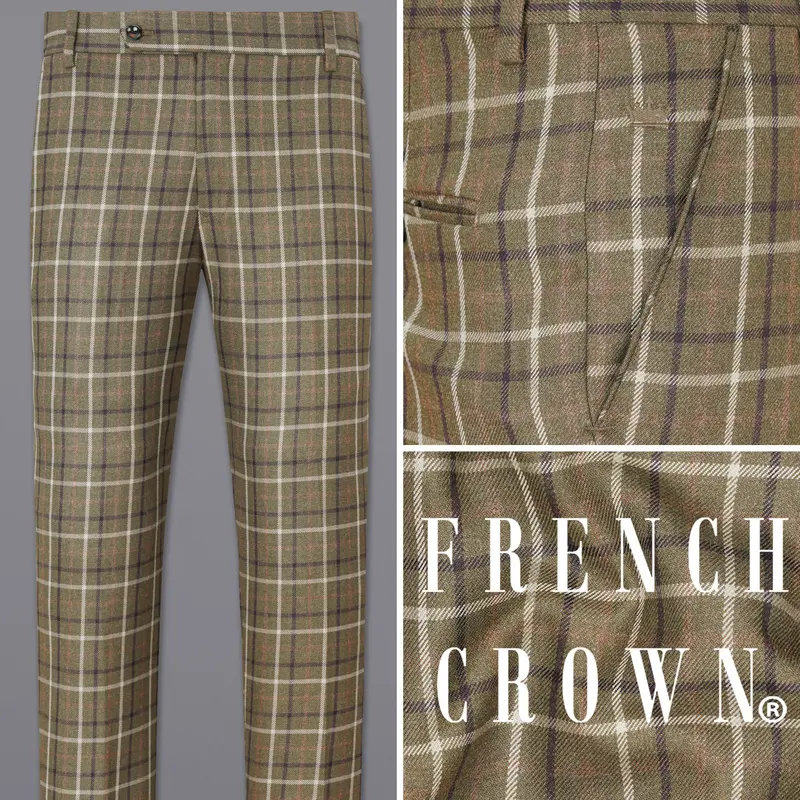 Sandstone Brown Plaid Pant 1