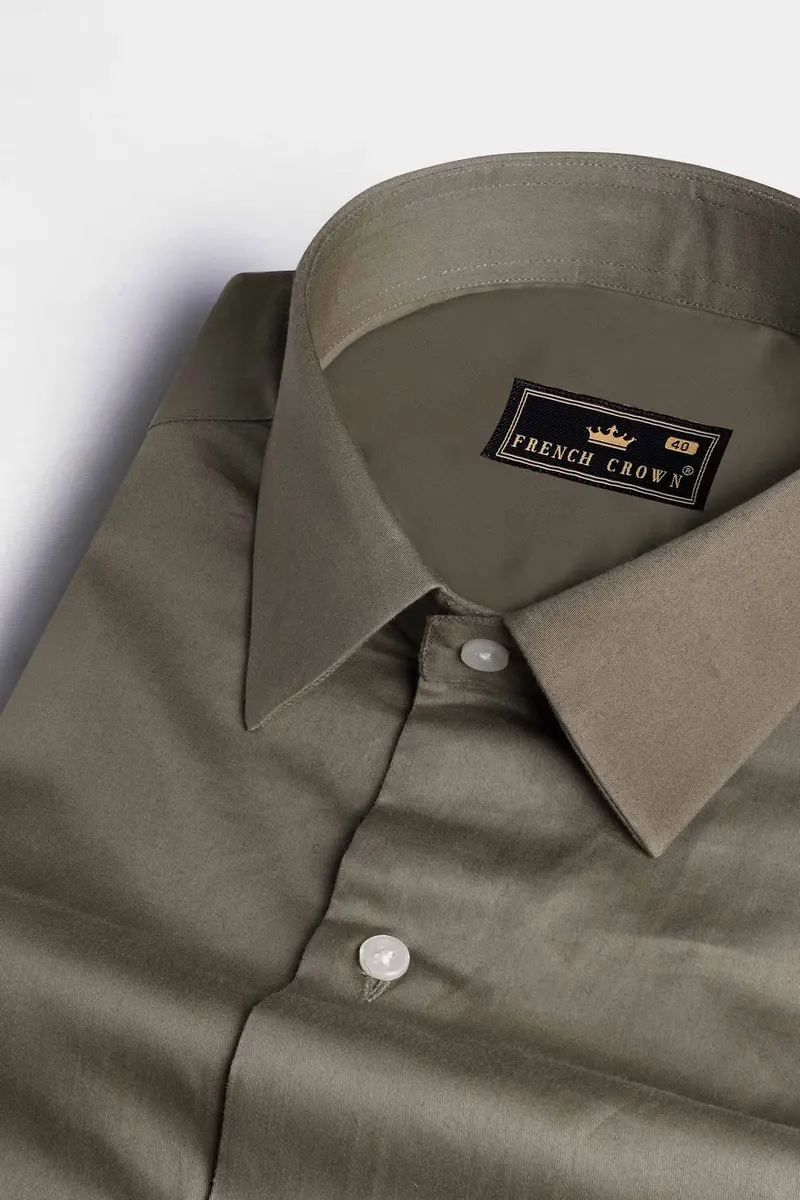 Sandstone Brown Subtle Sheen Super Soft Premium Cotton Shirt 1