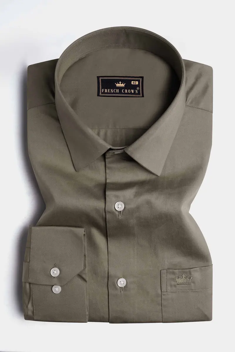 Sandstone Brown Subtle Sheen Super Soft Premium Cotton Shirt 3