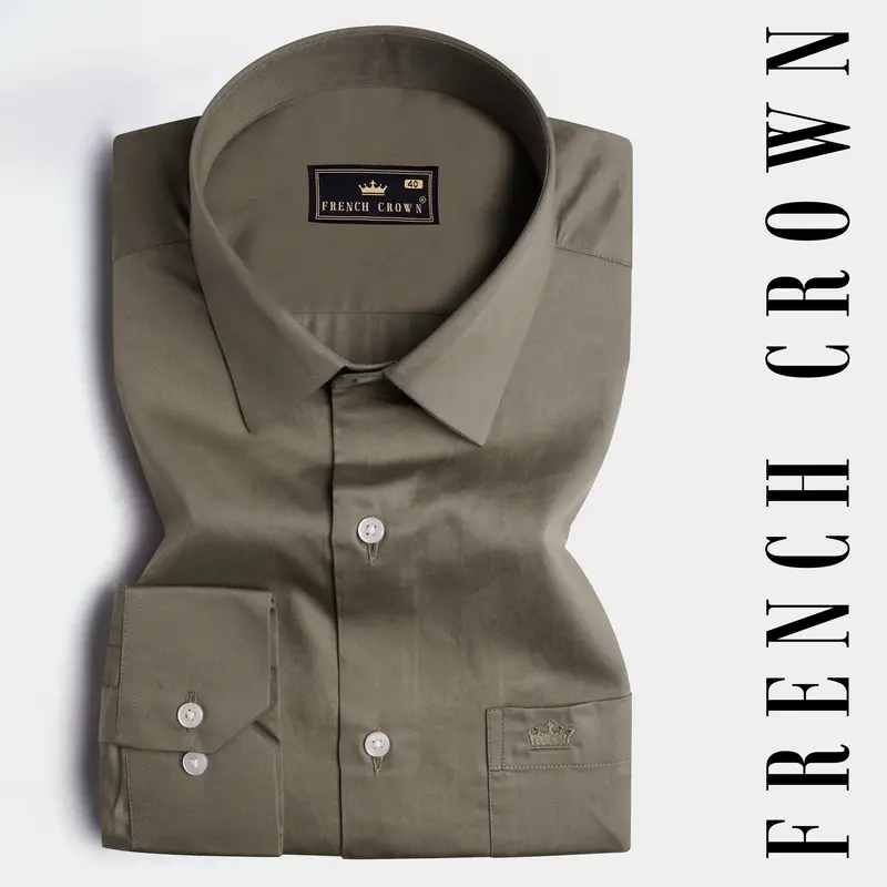 Sandstone Brown Subtle Sheen Super Soft Premium Cotton Shirt 7