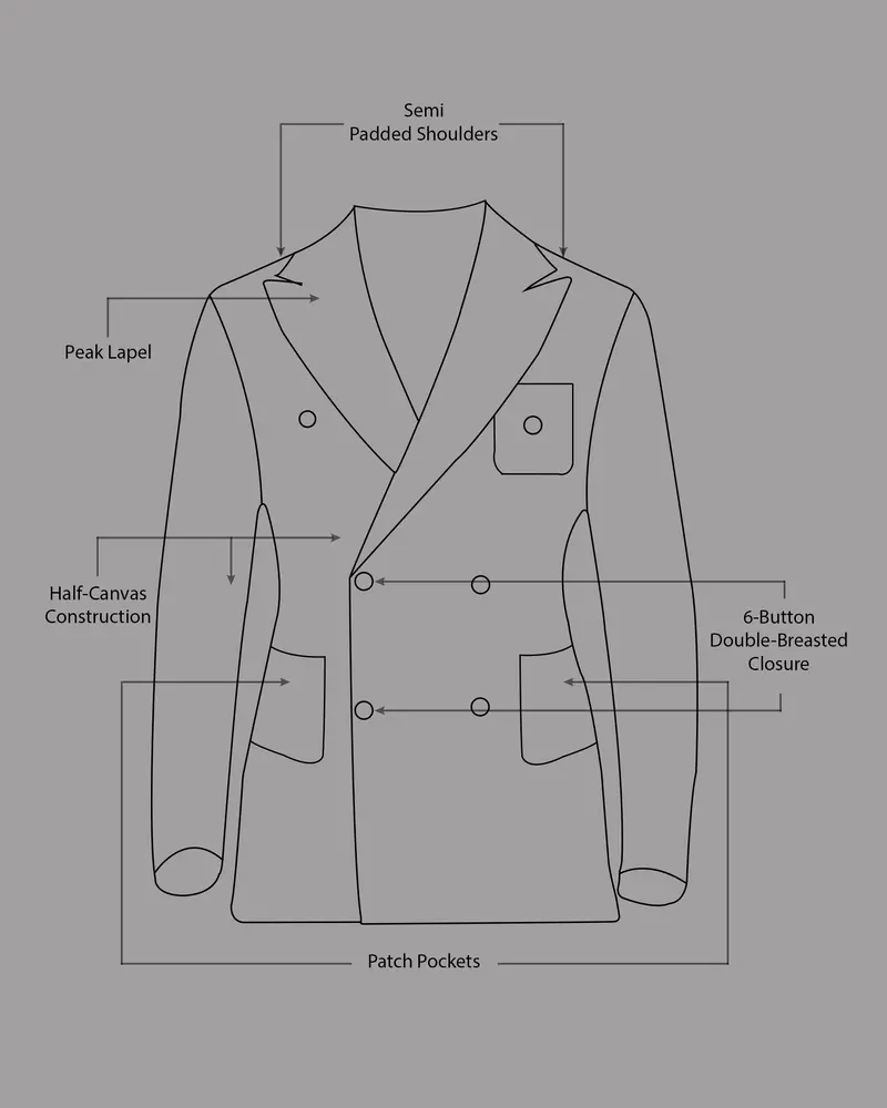 Sandstone Grey Double Breasted Sports Blazer 13