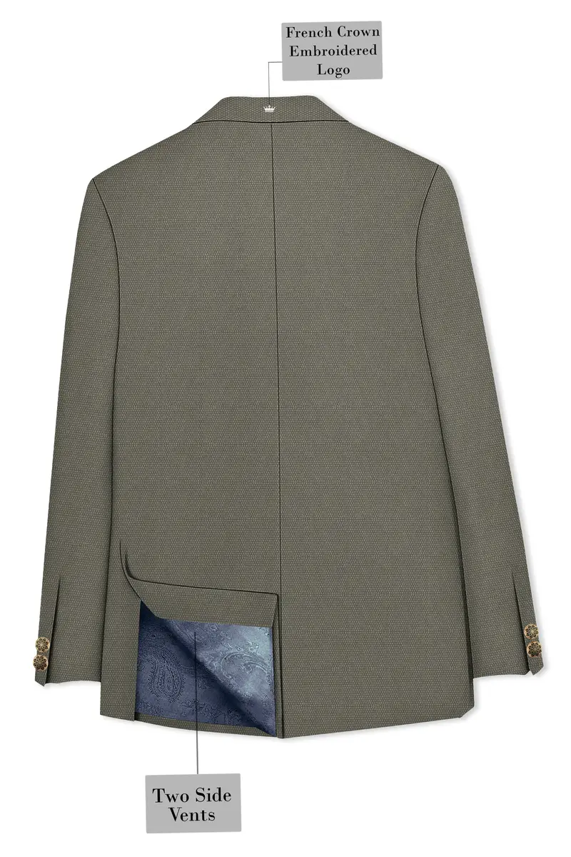 Sandstonne Green Cross Placket Bandhgala Blazer 7