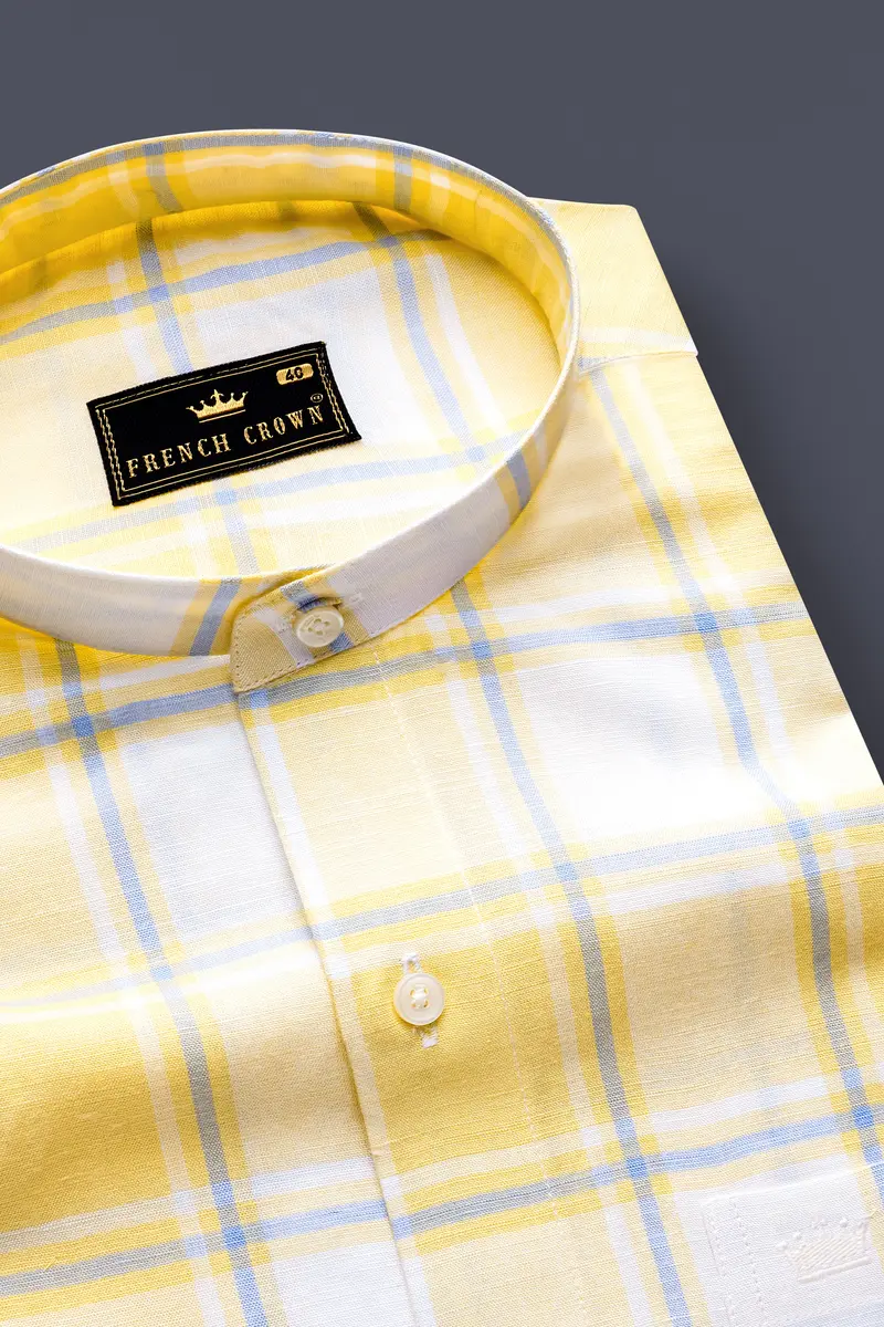 Sandwisp Yellow Plaid Premium Tencel Shirt 2