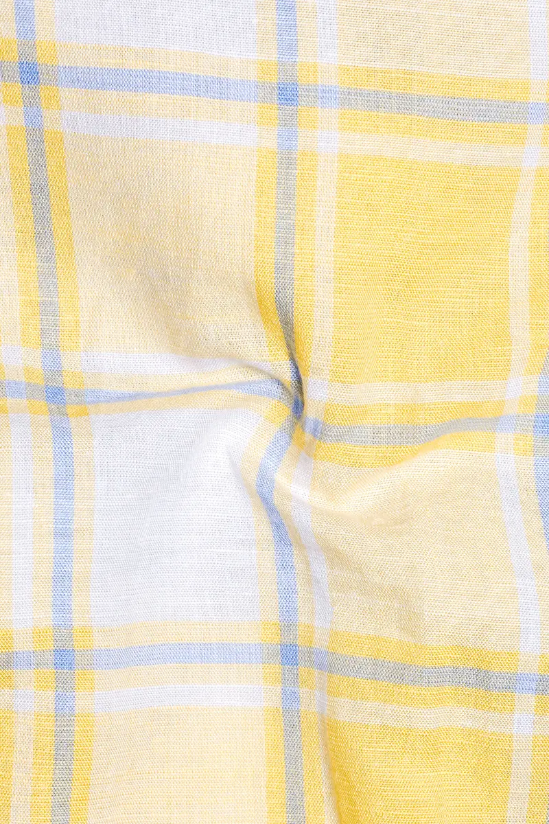 Sandwisp Yellow Plaid Premium Tencel Shirt 3