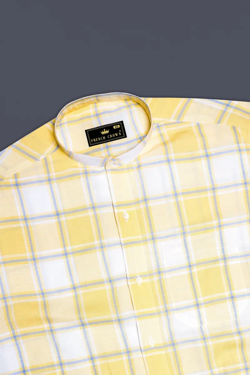 Sandwisp Yellow Plaid Premium Tencel Shirt 5