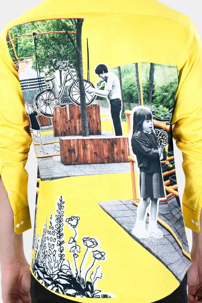 Sandy Yellow Printed Subtle Sheen Super Soft Premium Cotton Designer Shirt 7