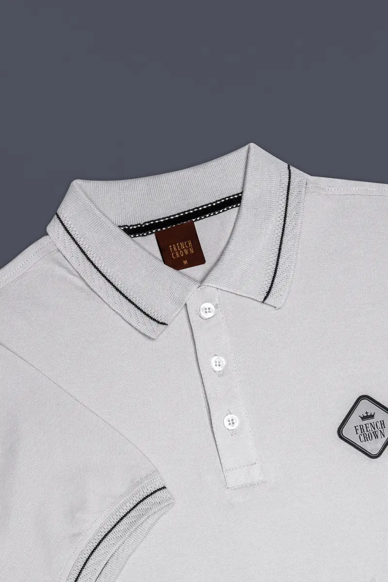 Santa Gray Solid Premium Cotton Pique Polo 5