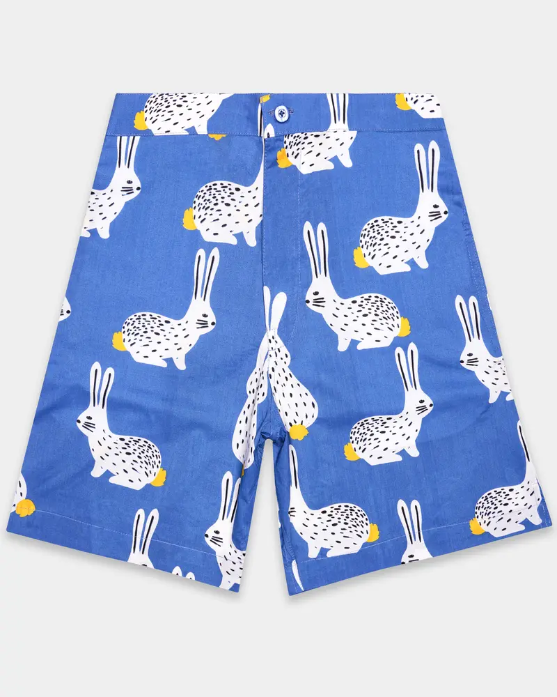 Sapphire Blue Rebit Printed Premium Cotton Shorts 1