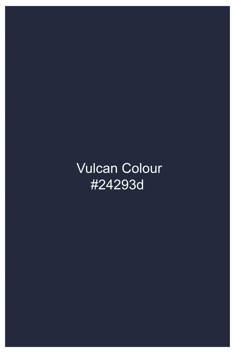 Sapphire Forge-Vulcan Blue Solid Dobby Textured Premium Giza Cotton Dress Shirt 6