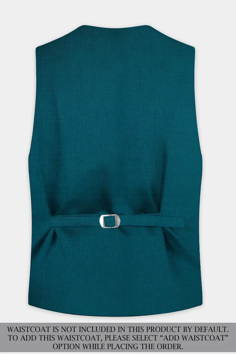 Sapphire-Peacock Blue Solid Wool Rich Single Breasted Slight Stretch Suit 16