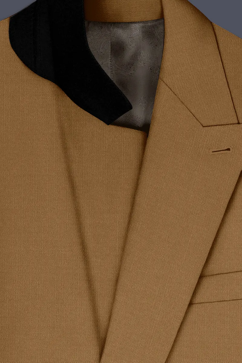 Sapphire-Potters Brown Wool Rich Slight Stretch Double Breasted Blazer 4