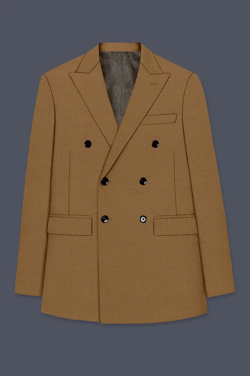 Sapphire-Potters Brown Wool Rich Slight Stretch Double Breasted Blazer 7