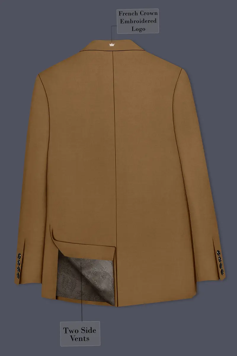 Sapphire-Potters Brown Wool Rich Slight Stretch Double Breasted Blazer 8