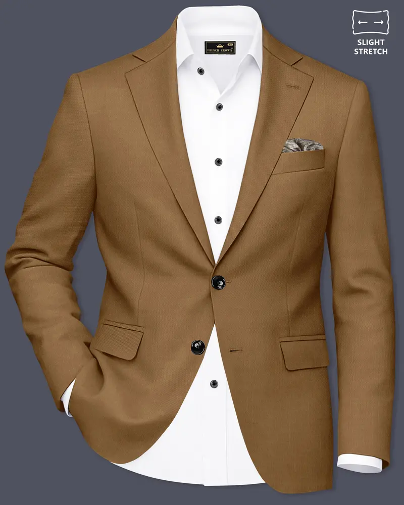 Sapphire-Potters Brown Wool Rich Slight Stretch Single Breasted Blazer 1