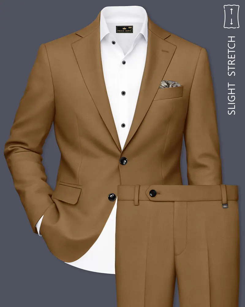Sapphire-Potters Brown Wool Rich Slight Stretch Single Breasted Suit 1