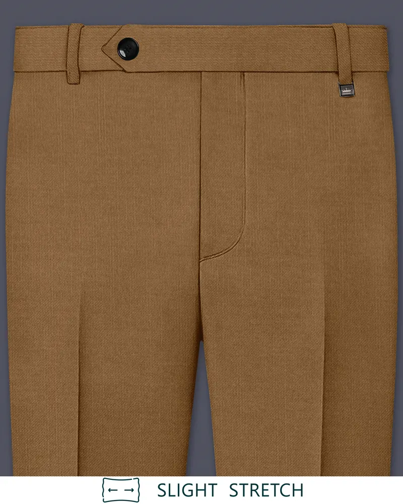 Sapphire-Potters Brown Wool Rich Slight Stretch Waistband Pant 1
