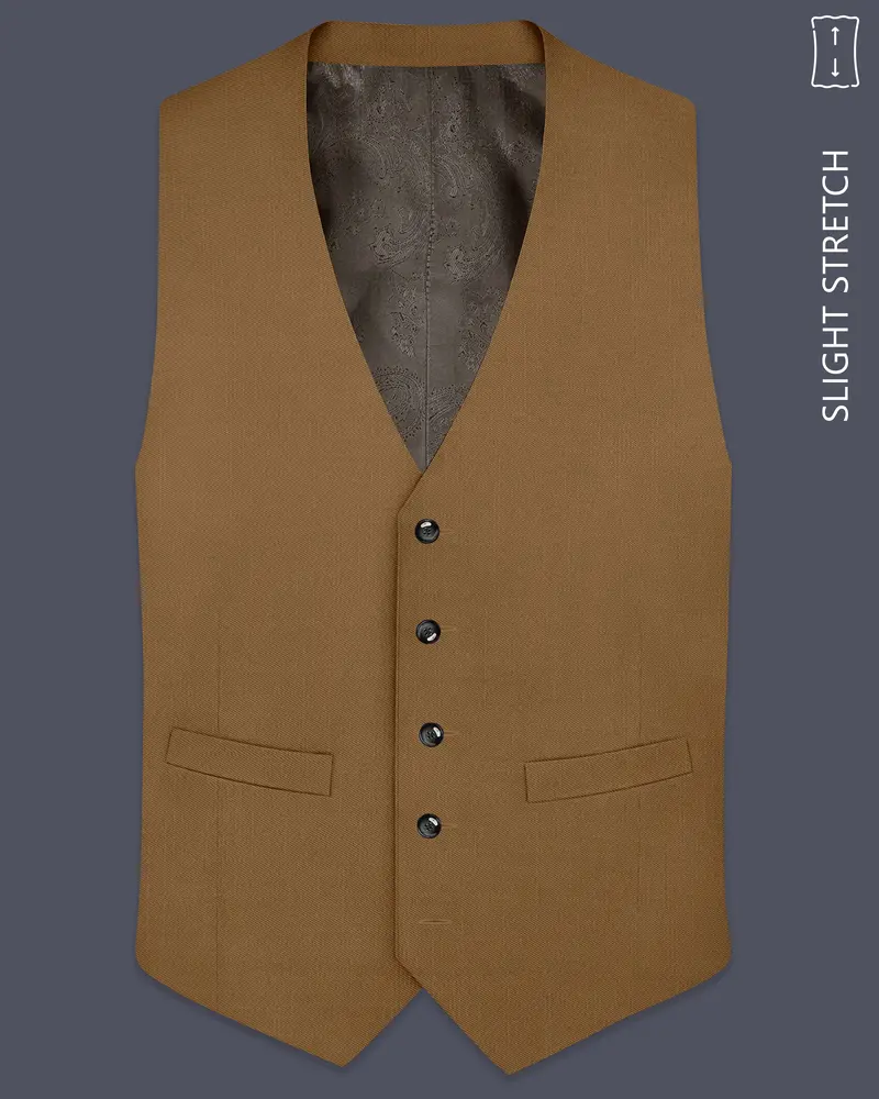 Sapphire-Potters Brown Wool Rich Slight Stretch Waistcoat 1
