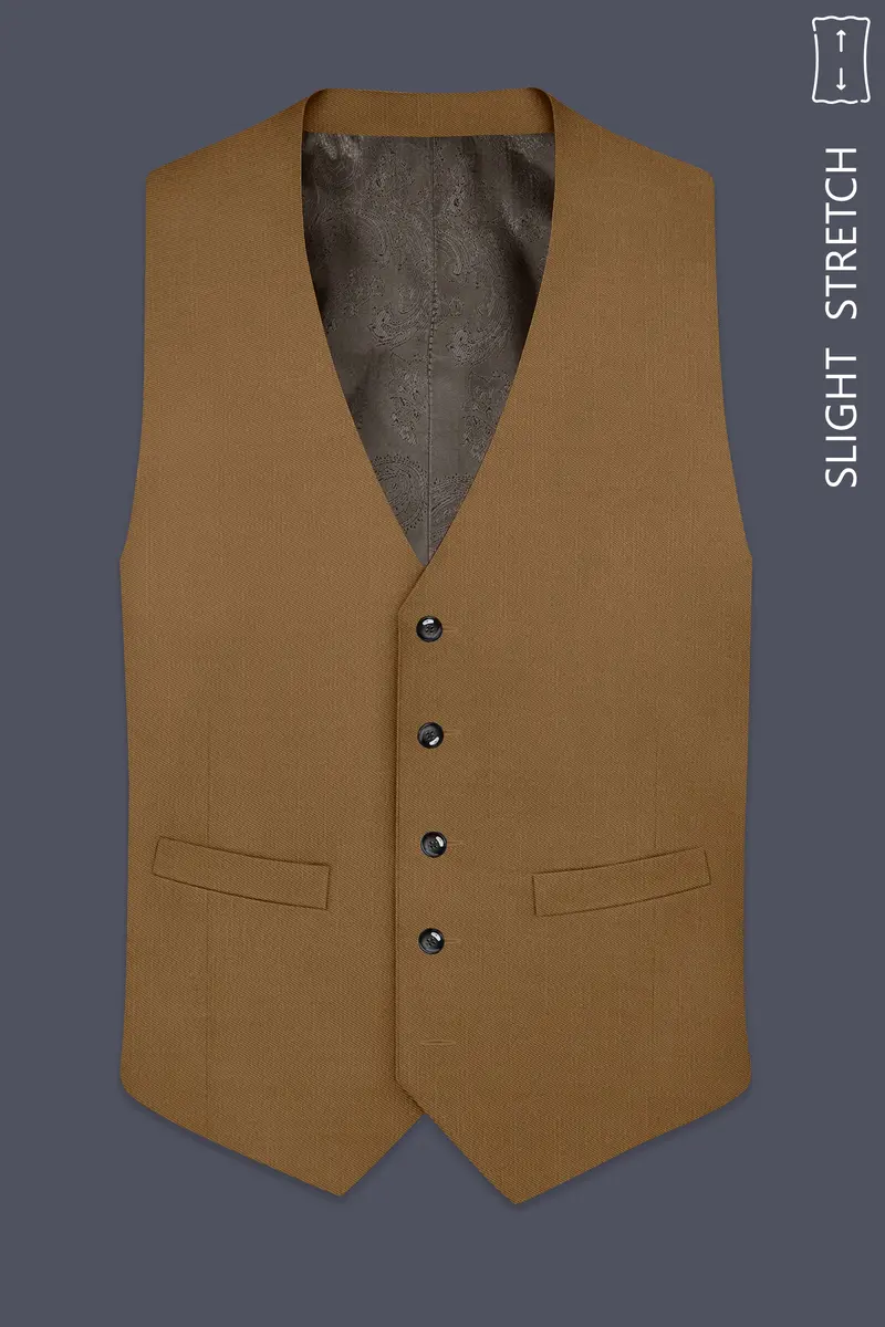 Sapphire-Potters Brown Wool Rich Slight Stretch Waistcoat 2
