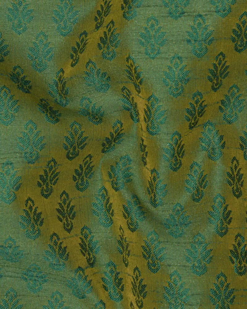 Saratoga Green Motif Jacquard Texture Designer Nehru Jacket 3