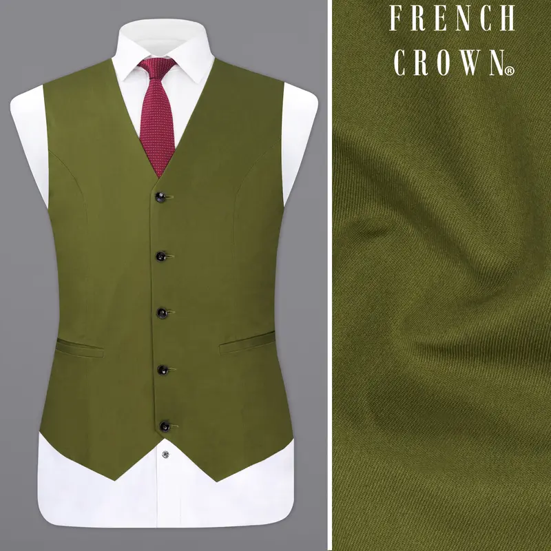 Saratoga Green Premium Cotton Waistcoat 1