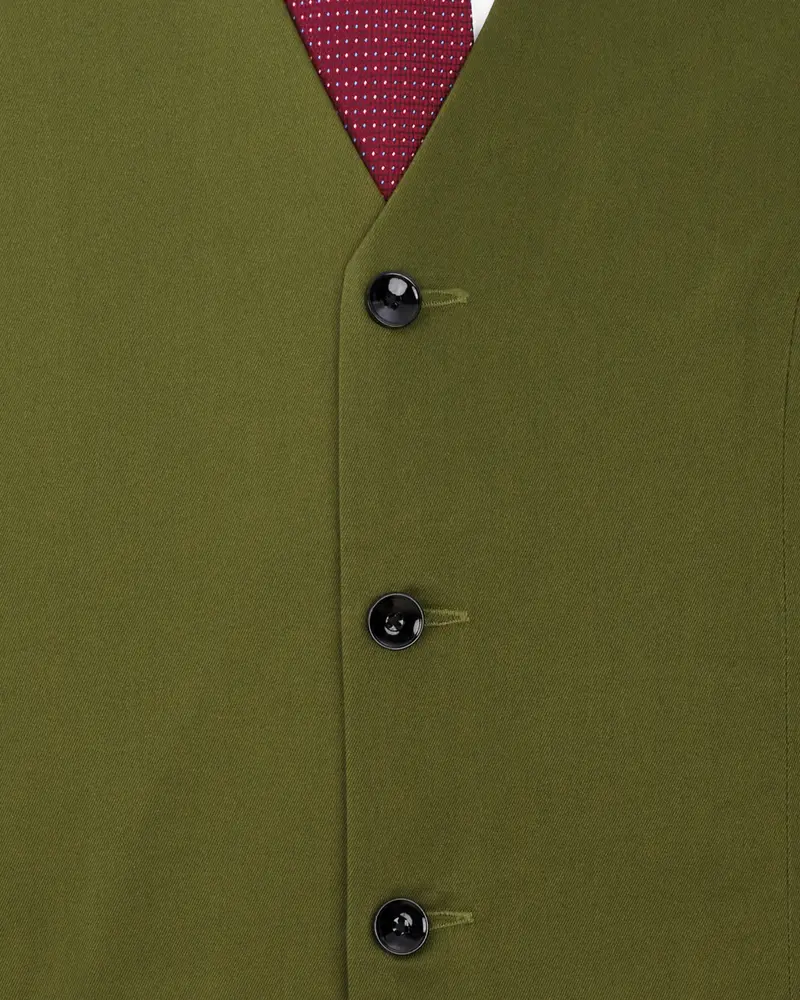 Saratoga Green Premium Cotton Waistcoat 5