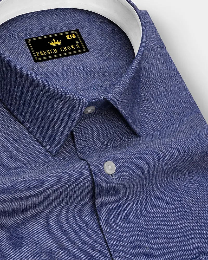 Scampi Blue Luxurious Linen Shirt 1