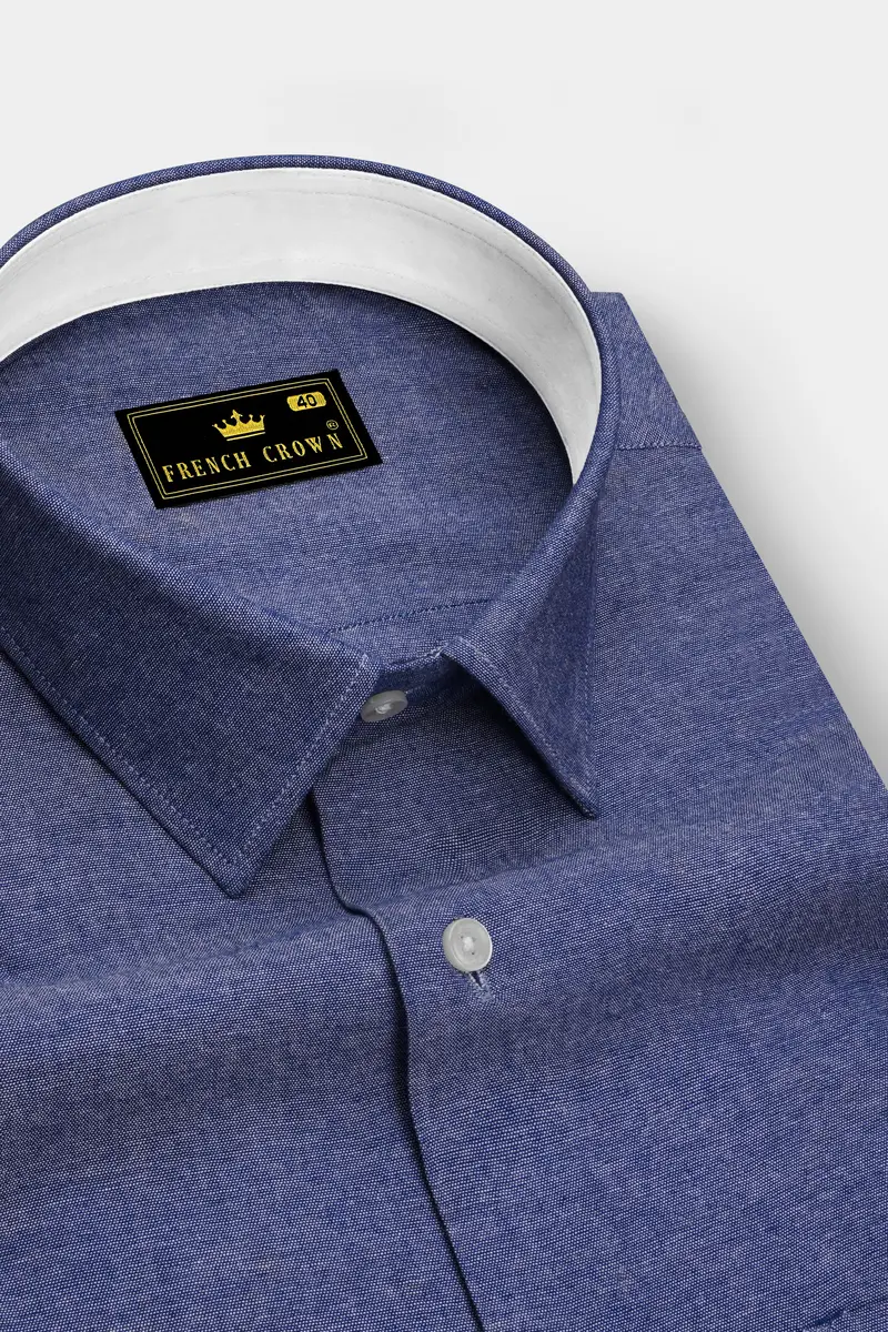 Scampi Blue Luxurious Linen Shirt 2