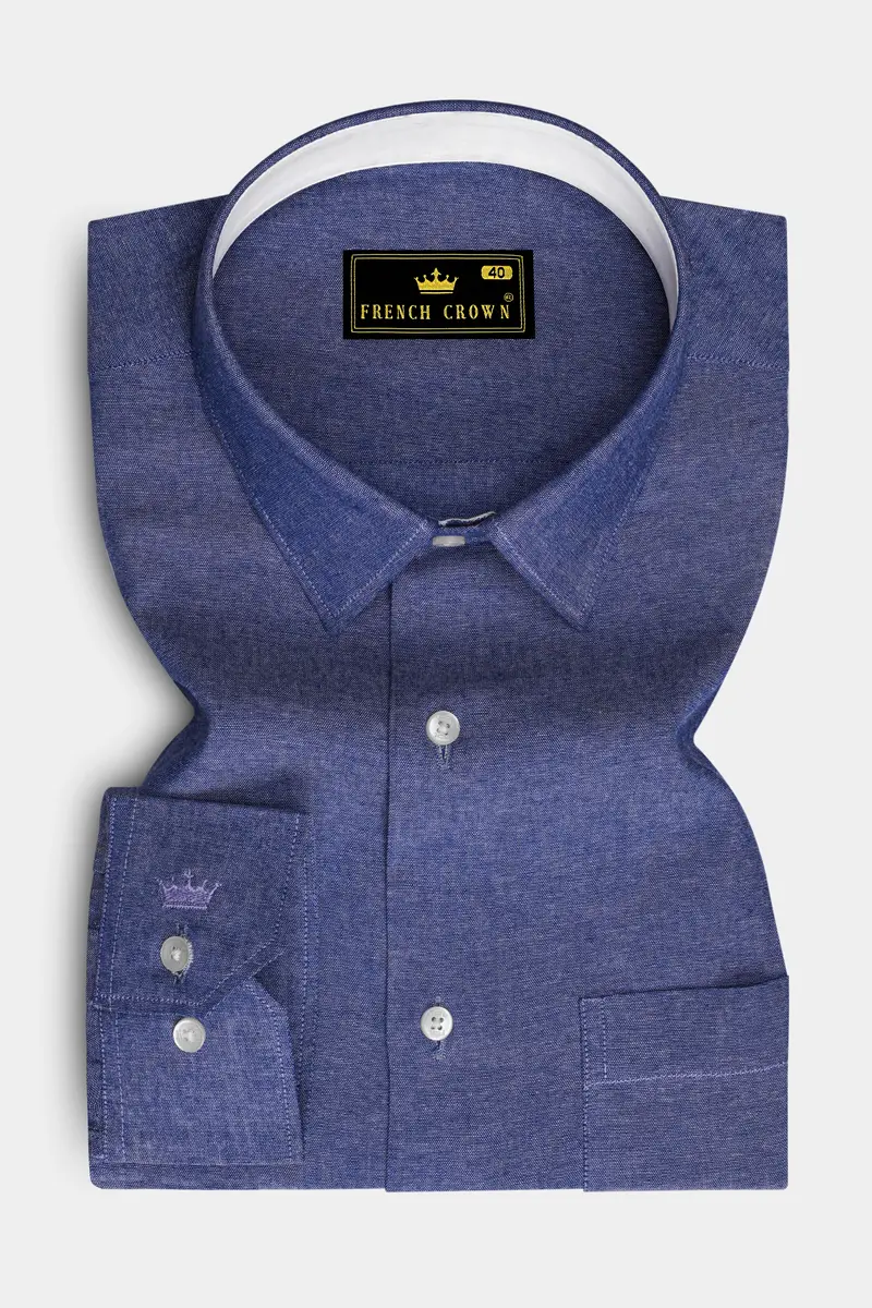 Scampi Blue Luxurious Linen Shirt 4