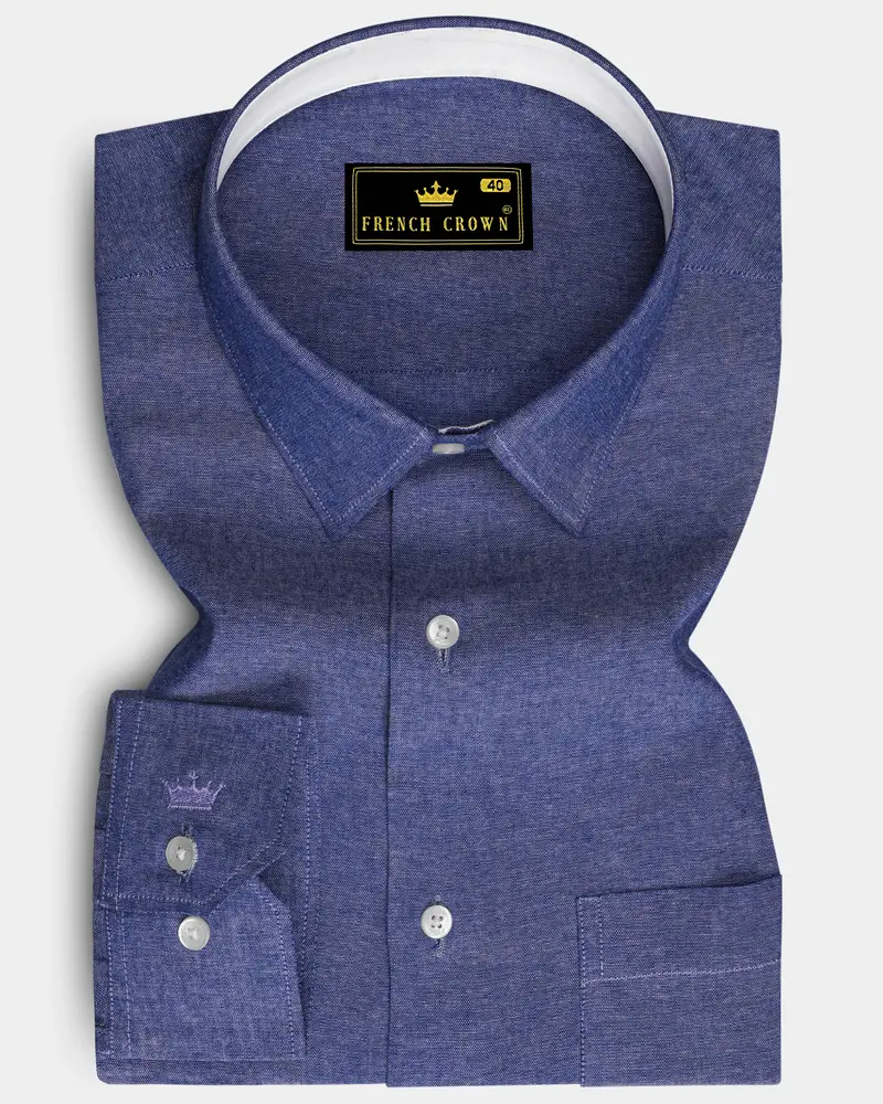 Scampi Blue Luxurious Linen Shirt 6