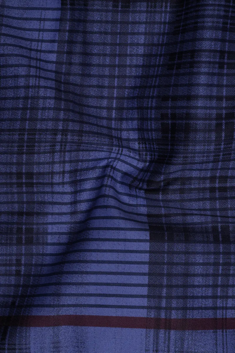 Scampi Blue With Black Premium Cotton Shirt 3