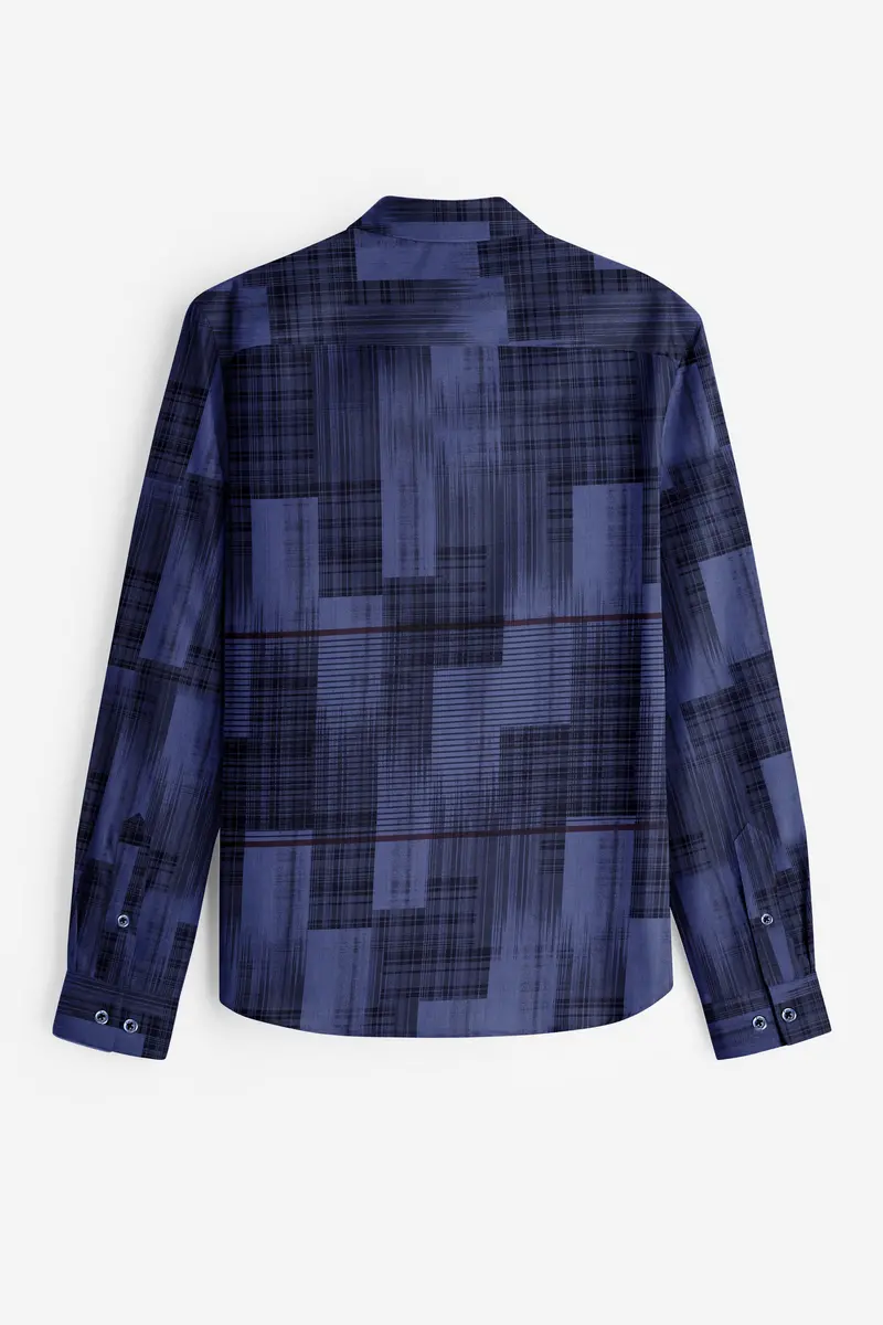 Scampi Blue With Black Premium Cotton Shirt 7