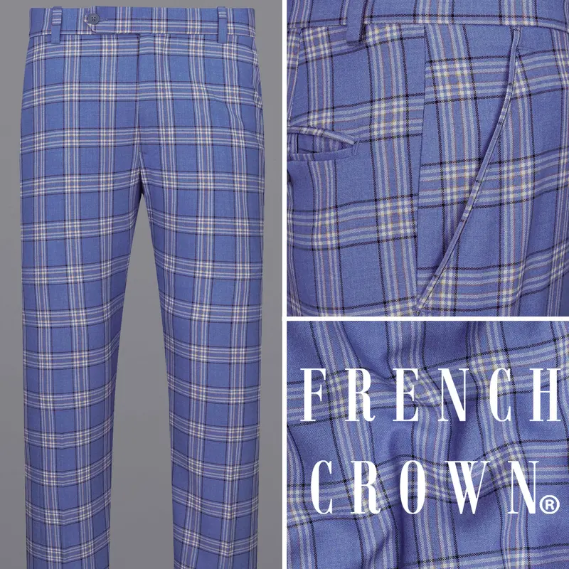 Scampi Blue With Heather Gray Plaid Pant 1