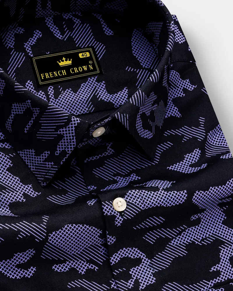 Scampi Blue With Jade Black Super Soft Premium Cotton Commando Shirt 1