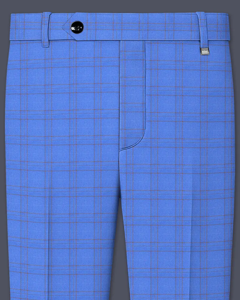 Scampi Blue With Pickled Brown Plaid Pant 1