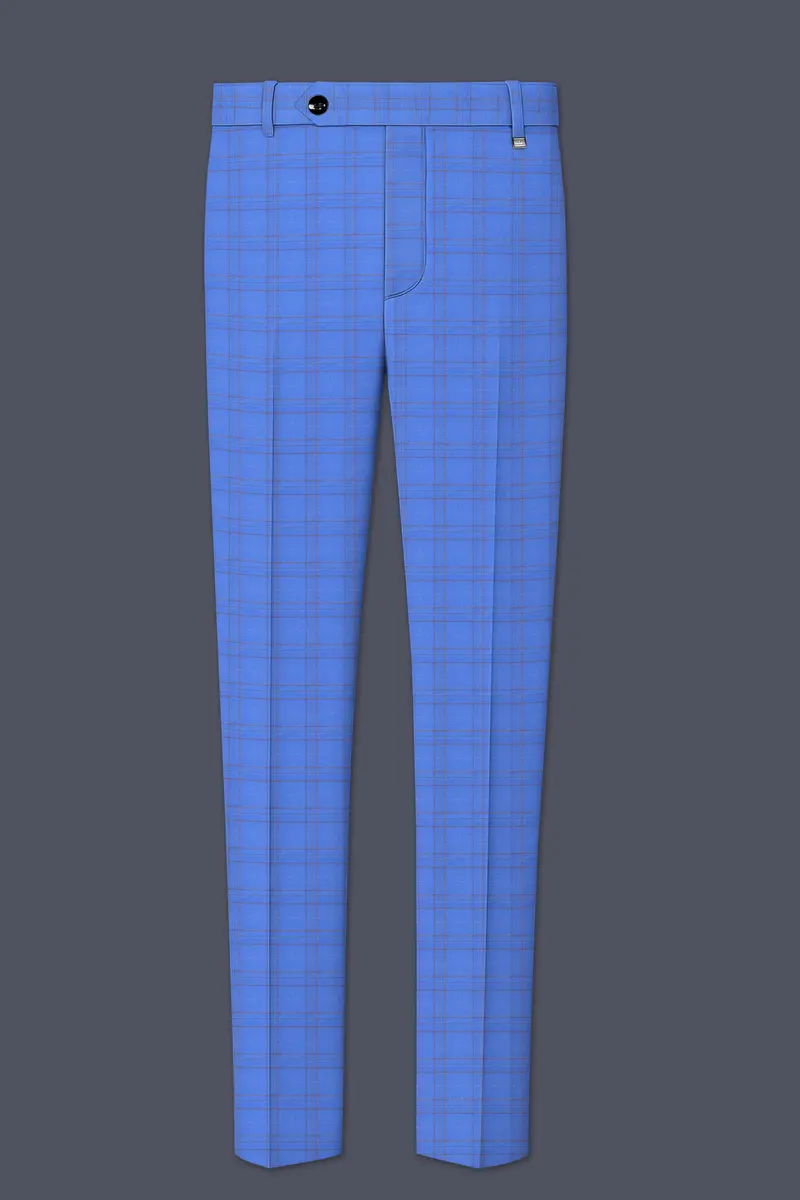 Scampi Blue With Pickled Brown Plaid Pant 2