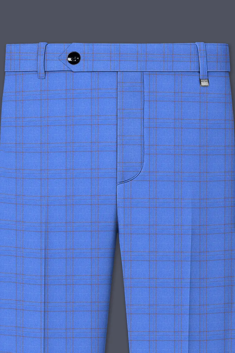 Scampi Blue With Pickled Brown Plaid Pant 4