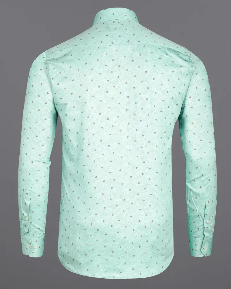 Scandal Green Fret Printed Super Soft Premium Cotton Shirt 6