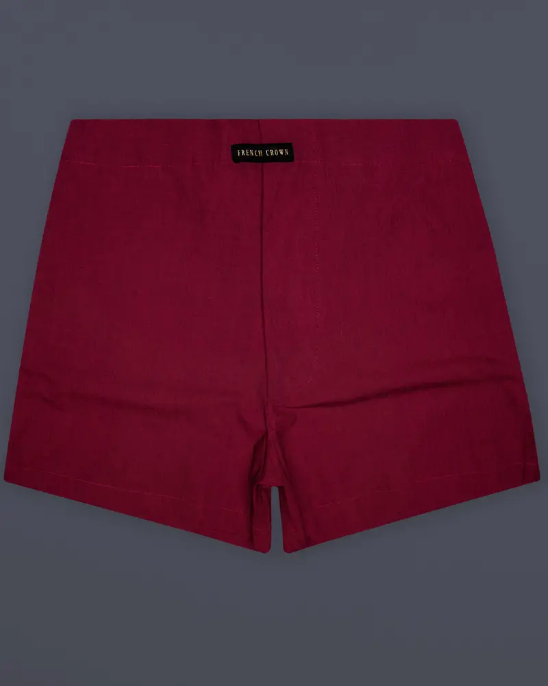 Scarlet-Wine Red Solid Chambray Premium Cotton Boxer 1