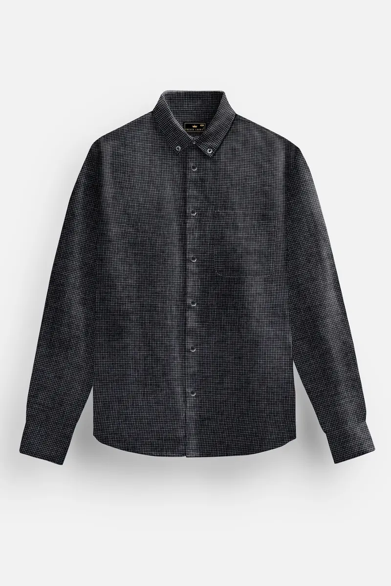 Scarpa Black Houndstooth Premium Cotton Shirt 4