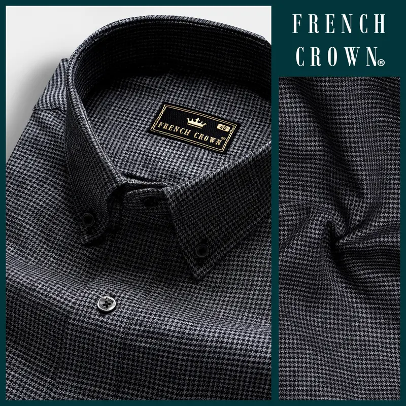 Scarpa Black Houndstooth Premium Cotton Shirt 9