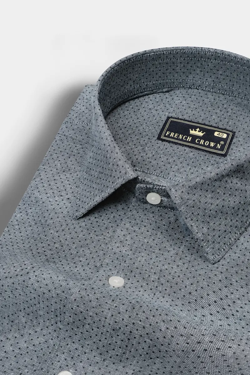 Scarpa Flow Gray Dobby Textured Premium Giza Cotton Shirt 1