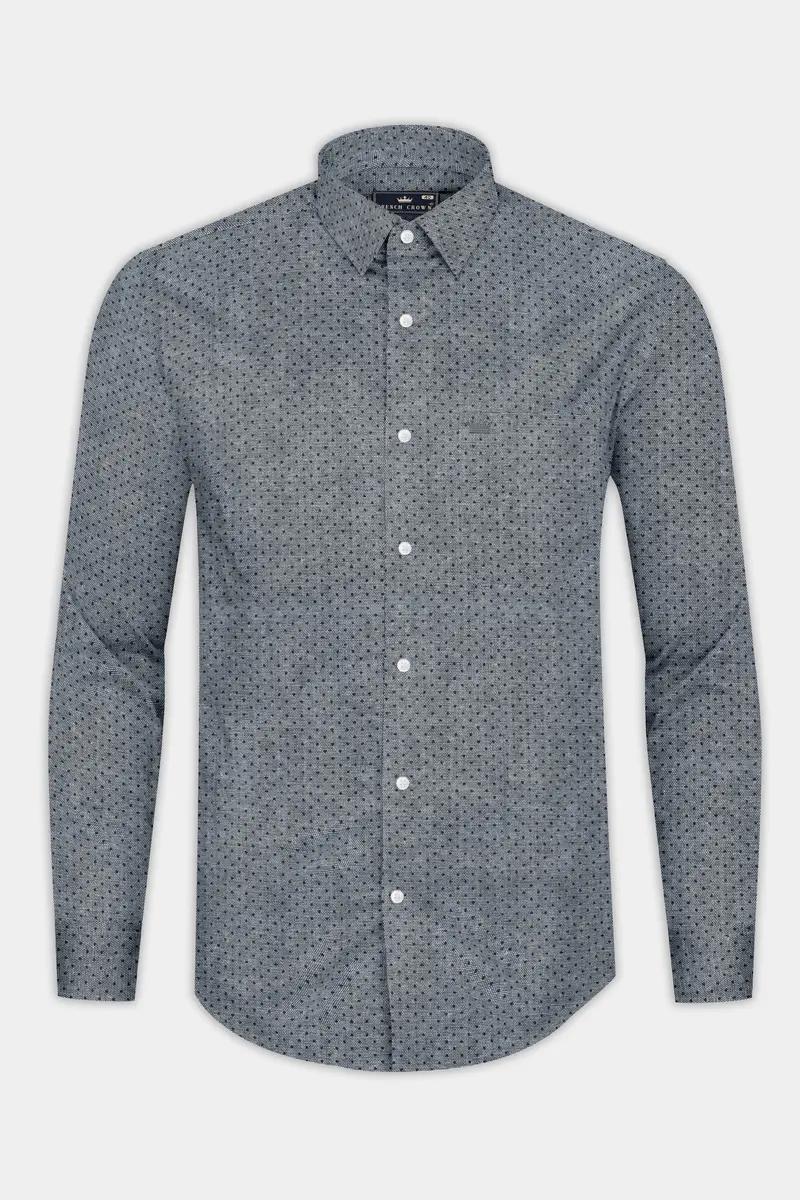 Scarpa Flow Gray Dobby Textured Premium Giza Cotton Shirt 4