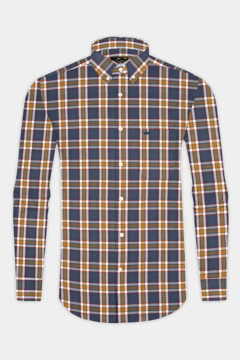 Scarpa Flow Grey And Di Serria Plaid Dobby Textured Premium Giza Cotton Shirt 4