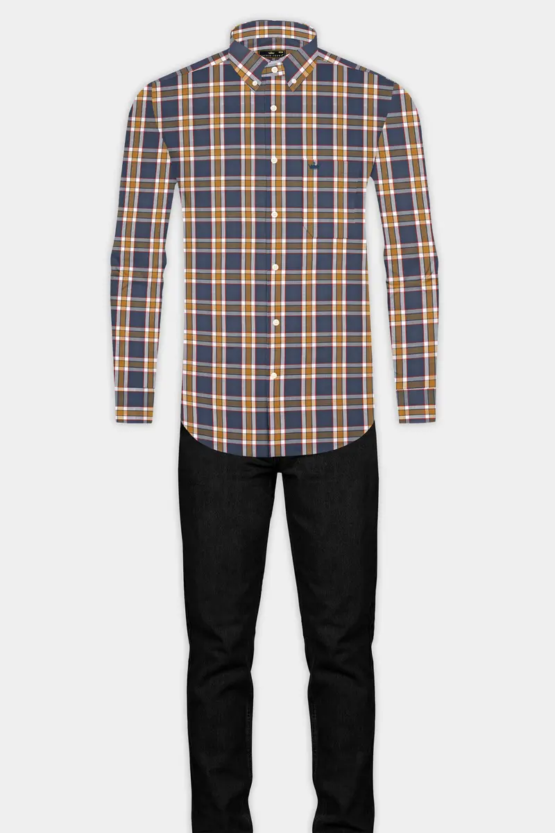 Scarpa Flow Grey And Di Serria Plaid Dobby Textured Premium Giza Cotton Shirt 5