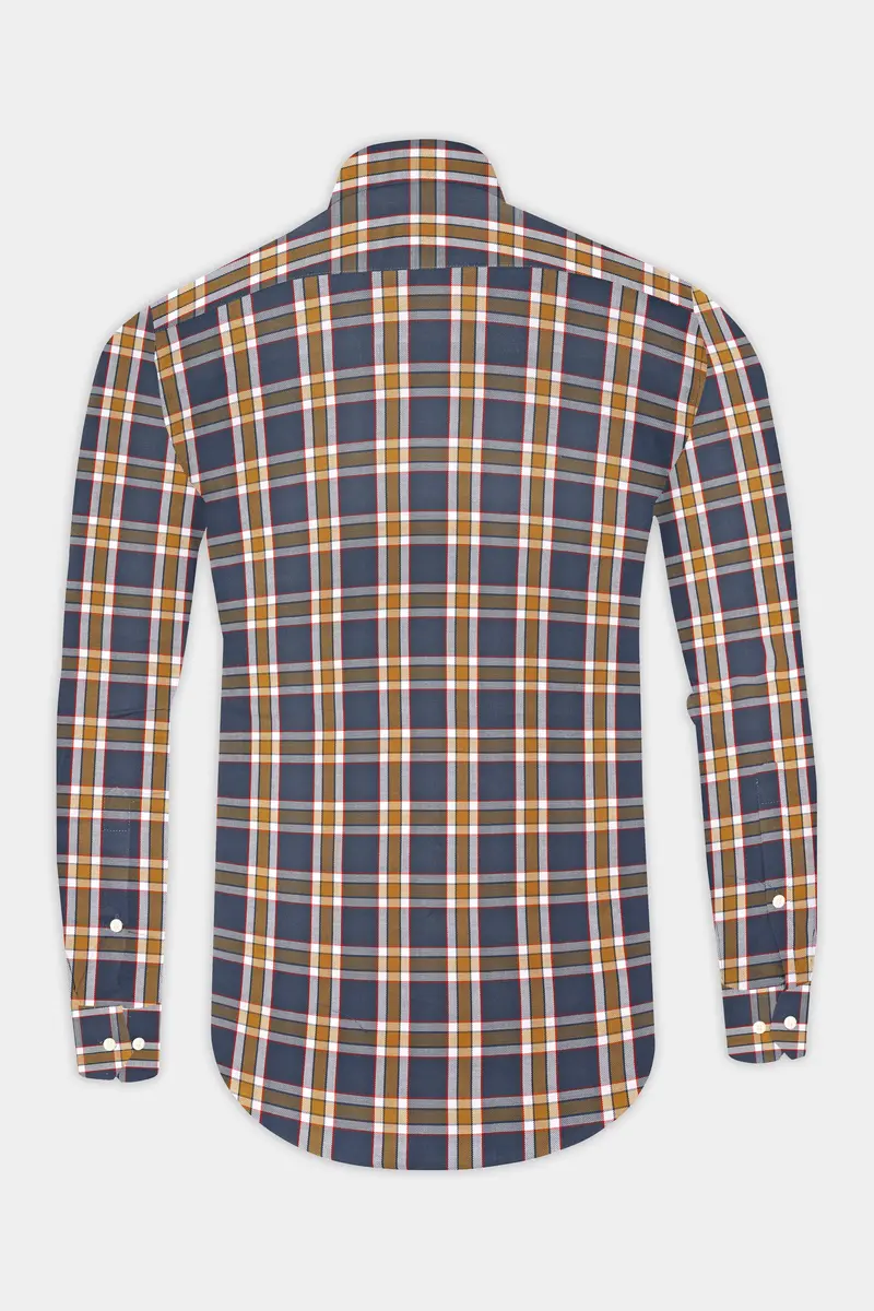 Scarpa Flow Grey And Di Serria Plaid Dobby Textured Premium Giza Cotton Shirt 6