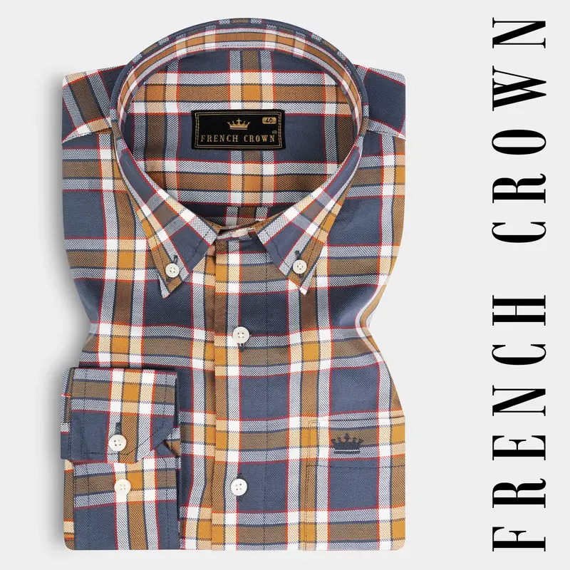 Scarpa Flow Grey And Di Serria Plaid Dobby Textured Premium Giza Cotton Shirt 7