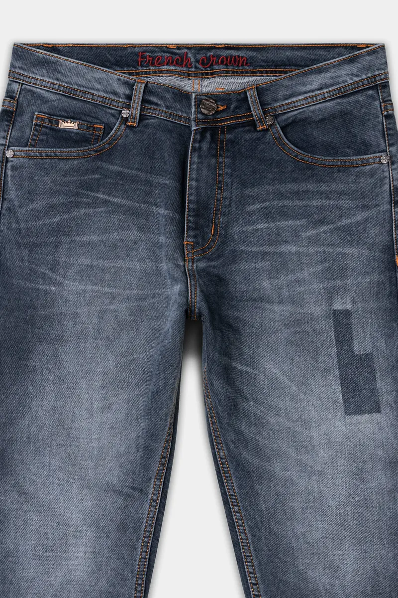 Scarpa Gray Whiskering Wash Stretchable Denim 4