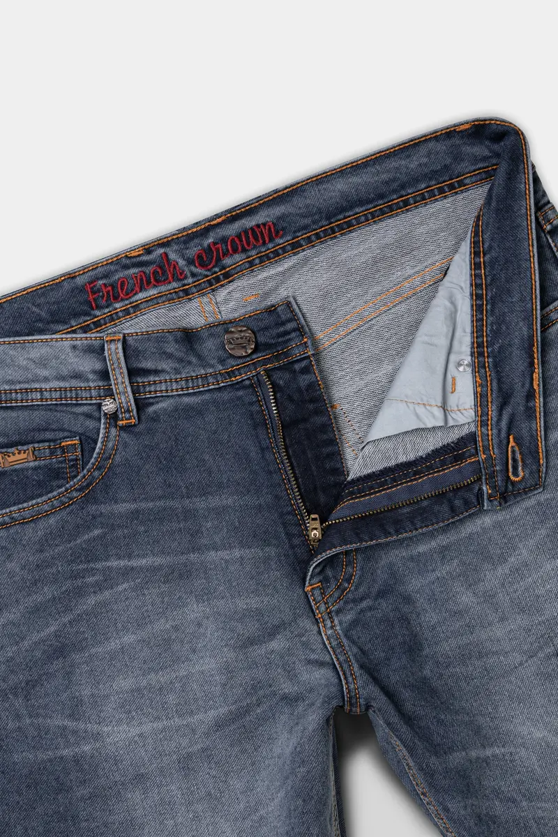 Scarpa Gray Whiskering Wash Stretchable Denim 6