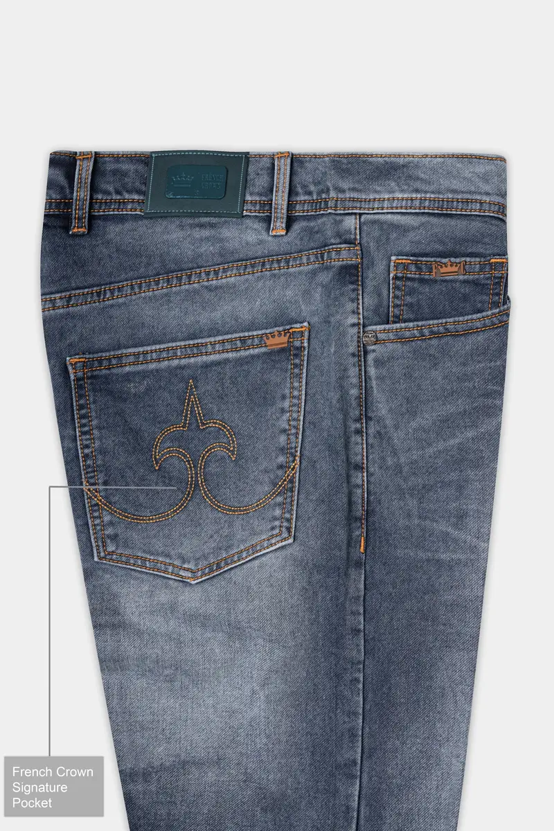 Scarpa Gray Whiskering Wash Stretchable Denim 7