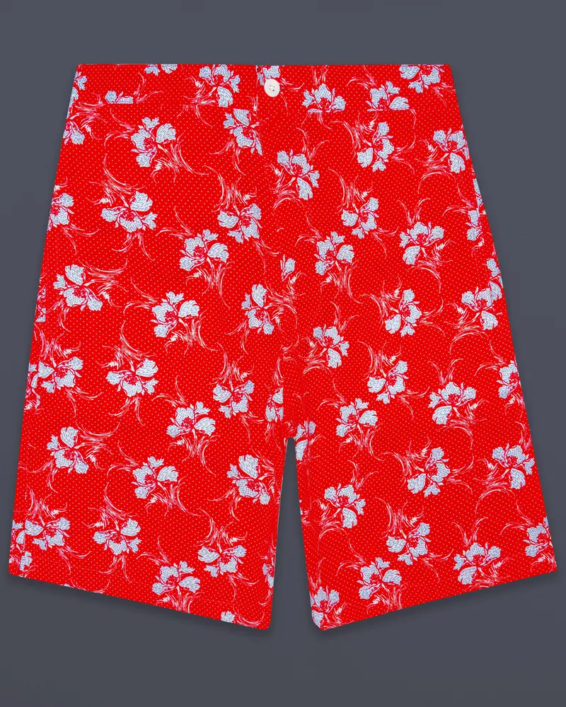 Scarzen-Ferrari Red Printed Premium Cotton Shorts 1